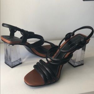 Zara new black strappy clear sandals